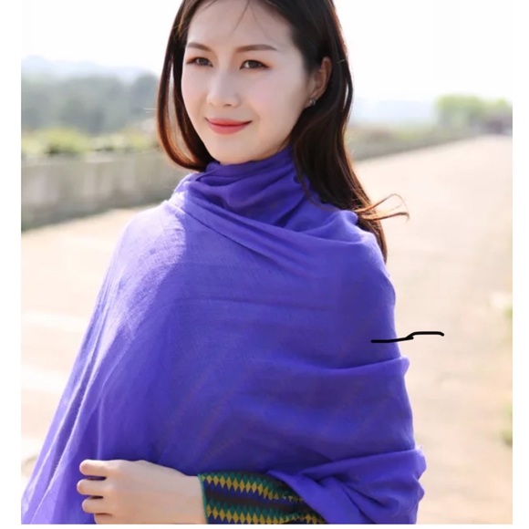 Purple Cotton Scarf - Picture 3 of 4